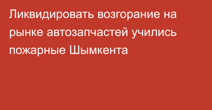 Ликвидировать возгорание на рынке автозапчастей учились пожарные Шымкента