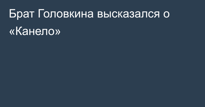 Брат Головкина высказался о «Канело»