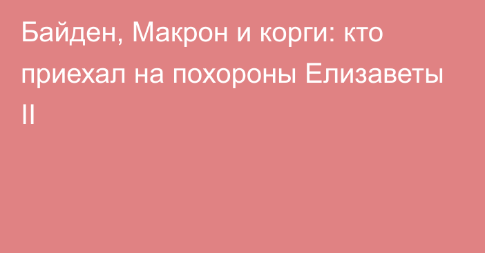 Байден, Макрон и корги: кто приехал на похороны Елизаветы II