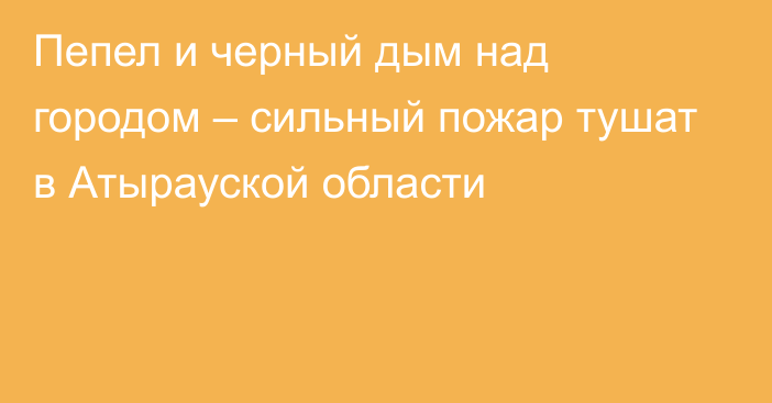 Пепел и черный дым над городом – сильный пожар тушат в Атырауской области