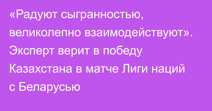 «Радуют сыгранностью, великолепно взаимодействуют». Эксперт верит в победу Казахстана в матче Лиги наций с Беларусью