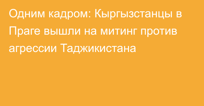 Одним кадром: Кыргызстанцы в Праге вышли на митинг против агрессии Таджикистана