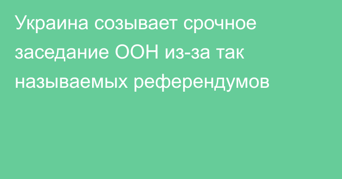 Украина созывает срочное заседание ООН из-за так называемых референдумов