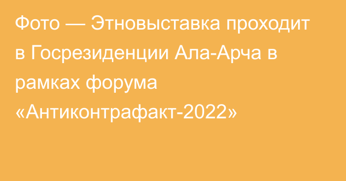 Фото — Этновыставка проходит в Госрезиденции Ала-Арча в рамках форума «Антиконтрафакт-2022»