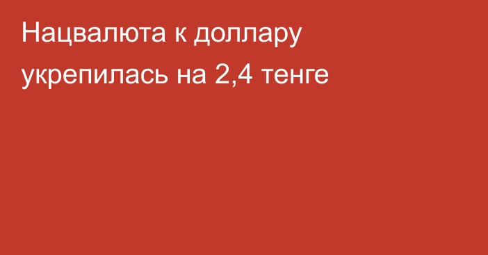 Нацвалюта к доллару укрепилась на 2,4 тенге