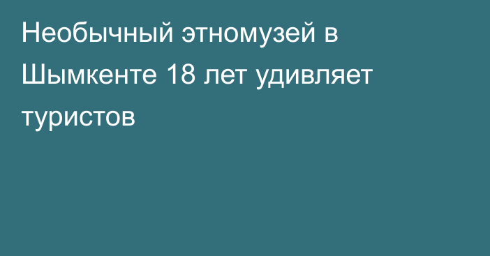 Необычный этномузей в Шымкенте 18 лет удивляет туристов