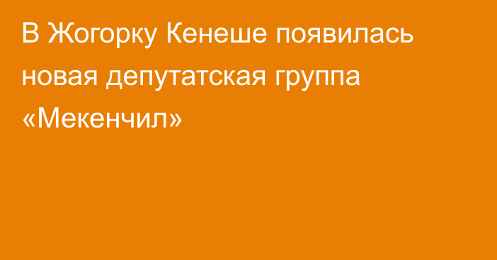 В Жогорку Кенеше появилась новая депутатская группа «Мекенчил»