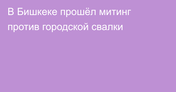 В Бишкеке прошёл митинг против городской свалки