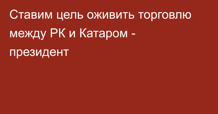 Ставим цель оживить торговлю между РК и Катаром - президент