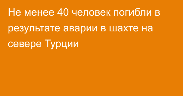 Не менее 40 человек погибли в результате аварии в шахте на севере Турции