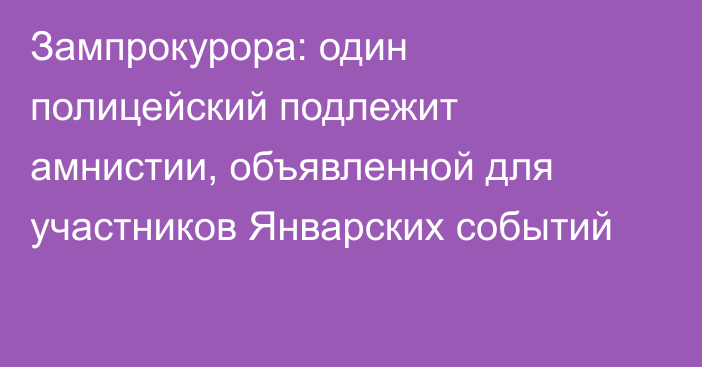 Зампрокурора: один полицейский подлежит амнистии, объявленной для участников Январских событий