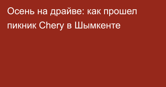 Осень на драйве: как прошел пикник Chery в Шымкенте