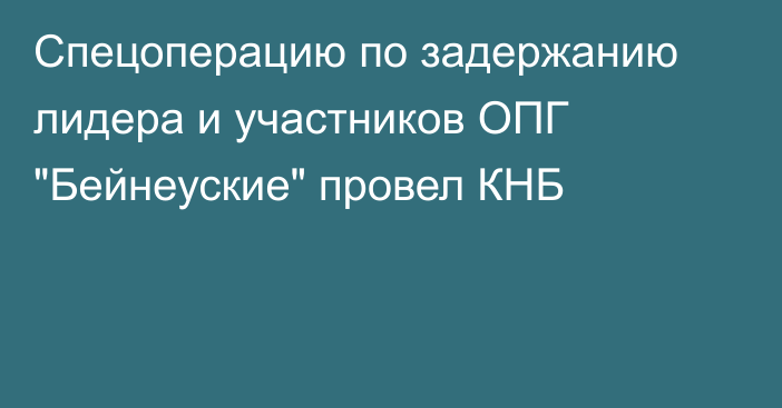 Спецоперацию по задержанию лидера и участников ОПГ 