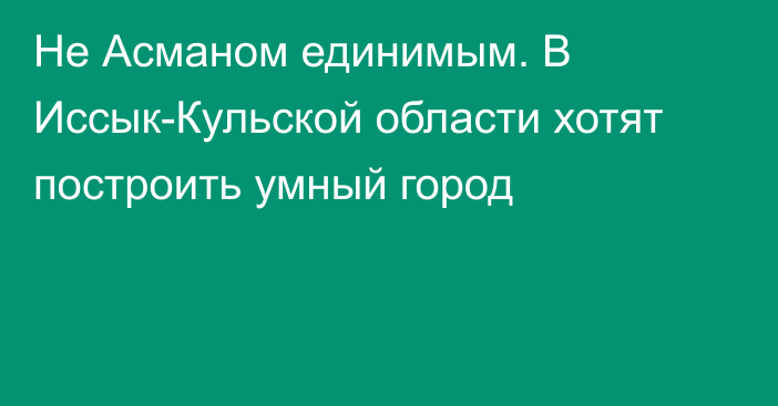 Не Асманом единимым. В Иссык-Кульской области хотят построить умный город