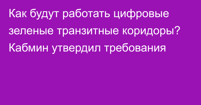 Как будут работать цифровые зеленые транзитные коридоры? Кабмин утвердил требования