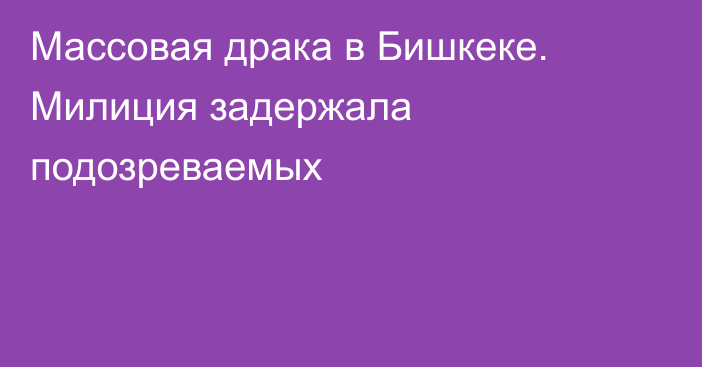 Массовая драка в Бишкеке. Милиция задержала подозреваемых