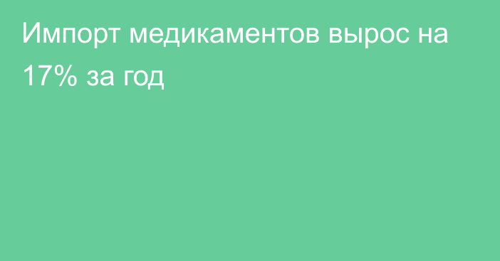 Импорт медикаментов вырос на 17% за год