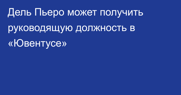 Дель Пьеро может получить руководящую должность в «Ювентусе»