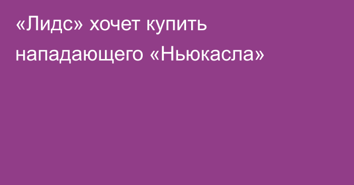 «Лидс» хочет купить нападающего «Ньюкасла»