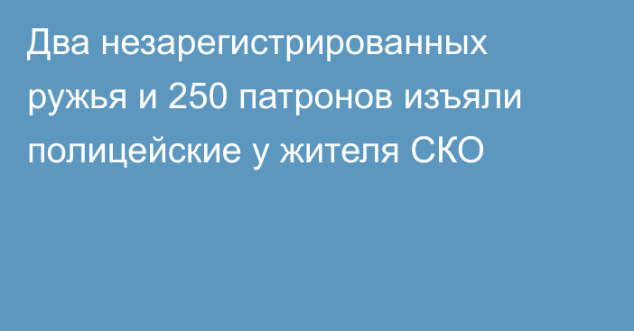 Два незарегистрированных  ружья и 250 патронов изъяли полицейские у жителя СКО