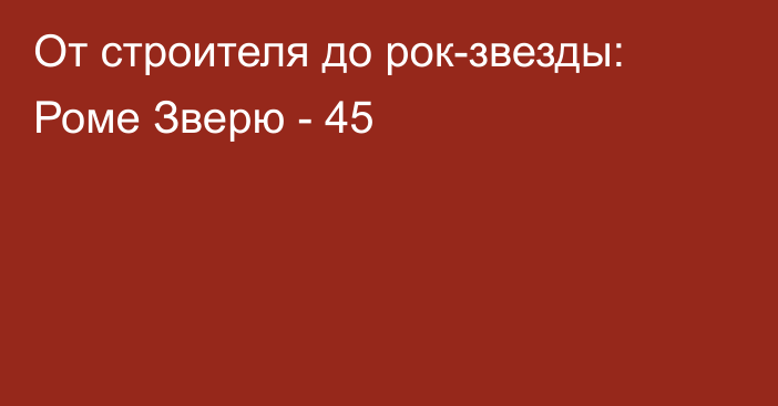 От строителя до рок-звезды: Роме Зверю - 45