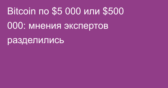 Bitcoin по $5 000 или $500 000: мнения экспертов разделились