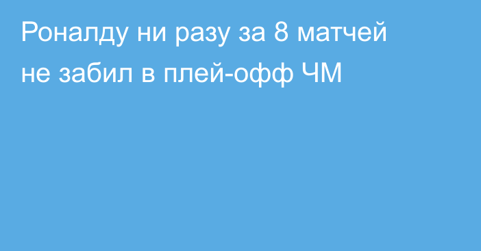 Роналду ни разу за 8 матчей не забил в плей-офф ЧМ