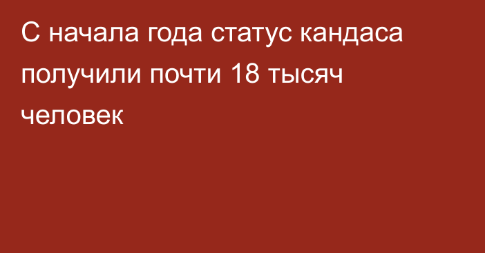 С начала года статус кандаса получили почти 18 тысяч человек