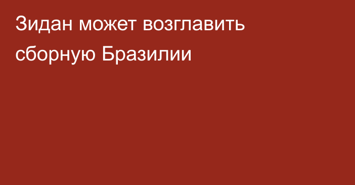 Зидан может возглавить сборную Бразилии