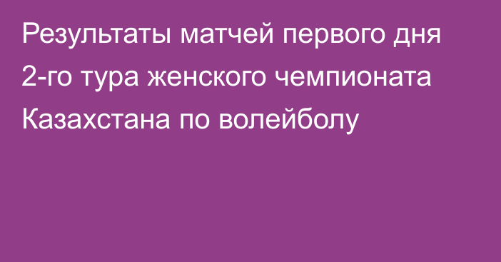 Результаты матчей первого дня 2-го тура женского чемпионата Казахстана по волейболу