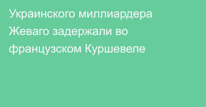 Украинского миллиардера Жеваго задержали во французском Куршевеле