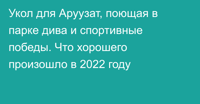 Укол для Аруузат, поющая в парке дива и спортивные победы. Что хорошего произошло в 2022 году