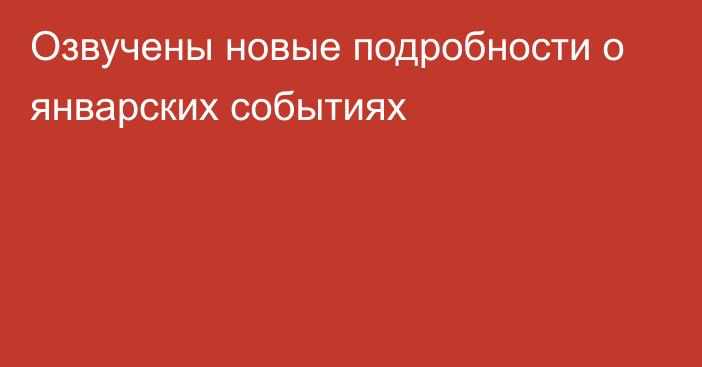 Озвучены новые подробности о январских событиях