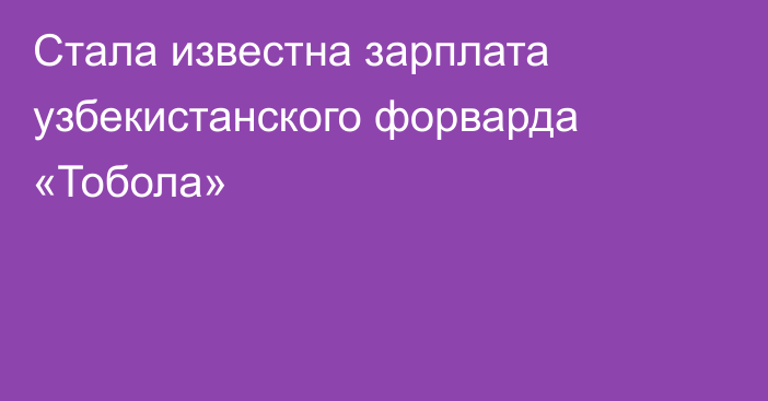 Стала известна зарплата узбекистанского форварда «Тобола»