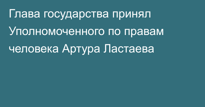 Глава государства принял Уполномоченного по правам человека Артура Ластаева