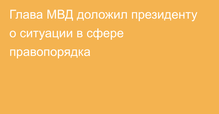 Глава МВД доложил президенту о ситуации в сфере правопорядка