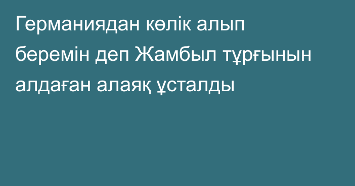 Германиядан көлік алып беремін деп Жамбыл тұрғынын алдаған алаяқ ұсталды