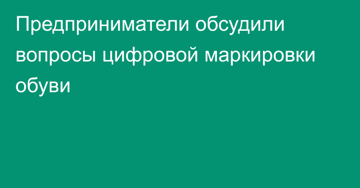 Предприниматели обсудили вопросы цифровой маркировки обуви