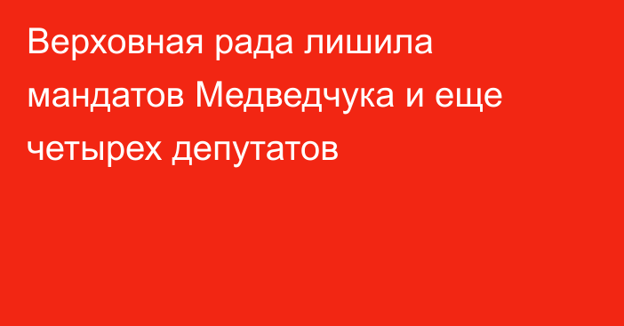 Верховная рада лишила мандатов Медведчука и еще четырех депутатов