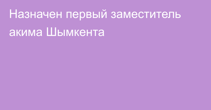 Назначен первый заместитель акима Шымкента