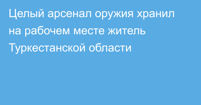 Целый арсенал оружия хранил на рабочем месте житель Туркестанской области