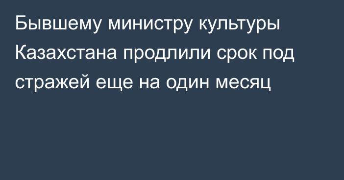 Бывшему министру культуры Казахстана продлили срок под стражей еще на один месяц