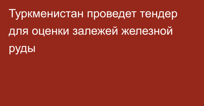 Туркменистан проведет тендер для оценки залежей железной руды