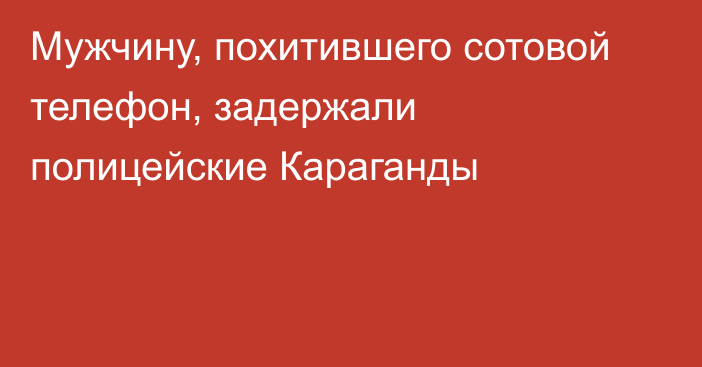 Мужчину, похитившего сотовой телефон, задержали полицейские Караганды