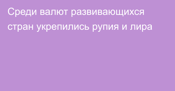 Среди валют развивающихся стран укрепились рупия и лира