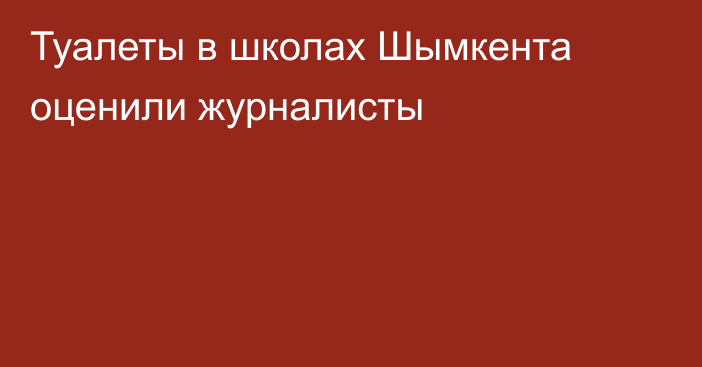 Туалеты в школах Шымкента оценили журналисты