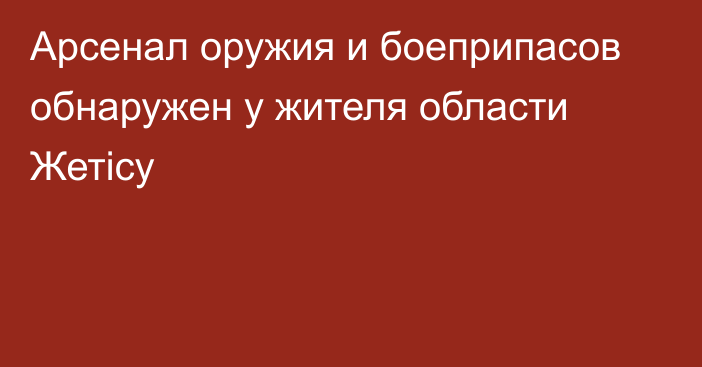 Арсенал оружия и боеприпасов обнаружен у жителя области Жетісу