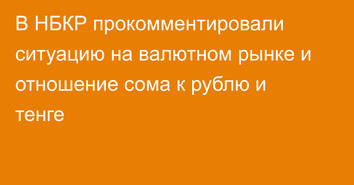 В НБКР прокомментировали ситуацию на валютном рынке и отношение сома к рублю и тенге