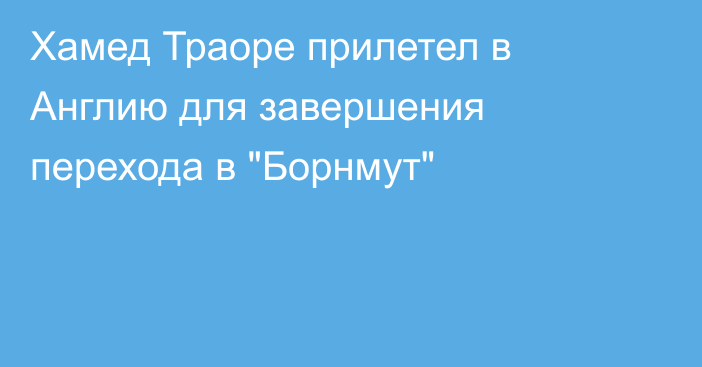 Хамед Траоре прилетел в Англию для завершения перехода в 