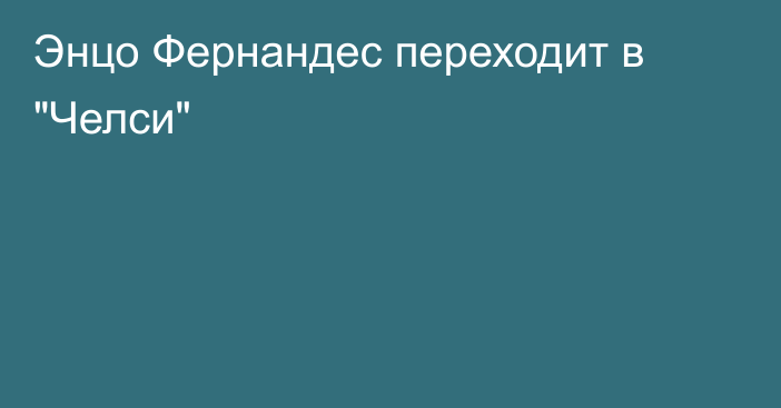 Энцо Фернандес переходит в 